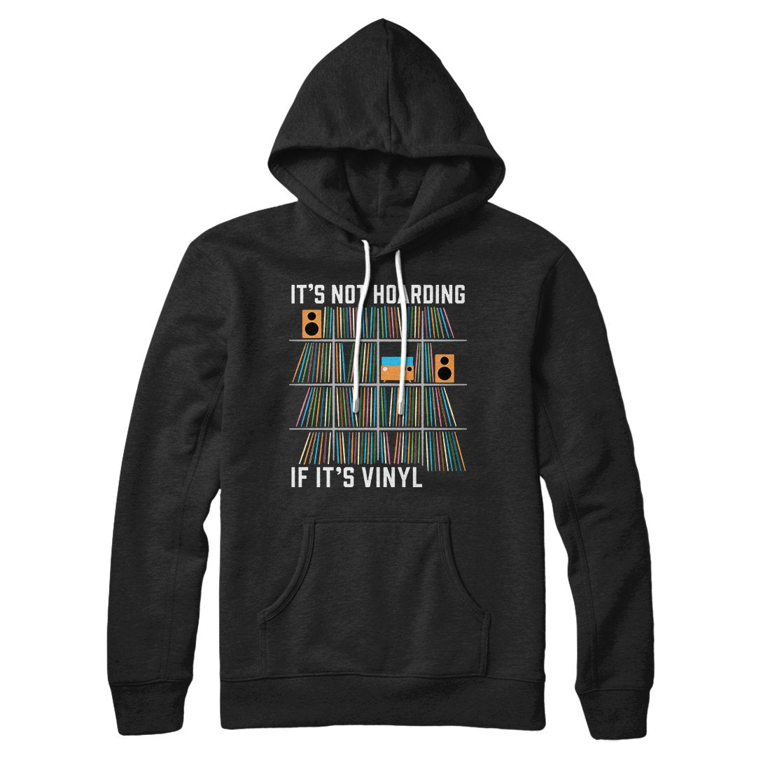 Vinyl Hoarding Unisex Pullover Hoodie - Cotton Polyester Loose Fit