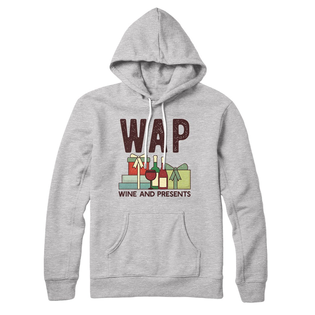 WAP Wine & Presents Unisex Pullover Hoodie - Cotton Polyester Loose Fit Hooded Sweatshirt