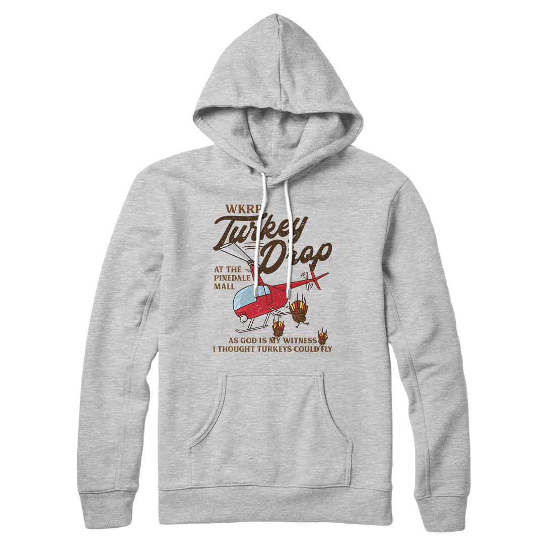 WKRP Turkey Drop Unisex Pullover Hoodie - Cotton Polyester Loose Fit
